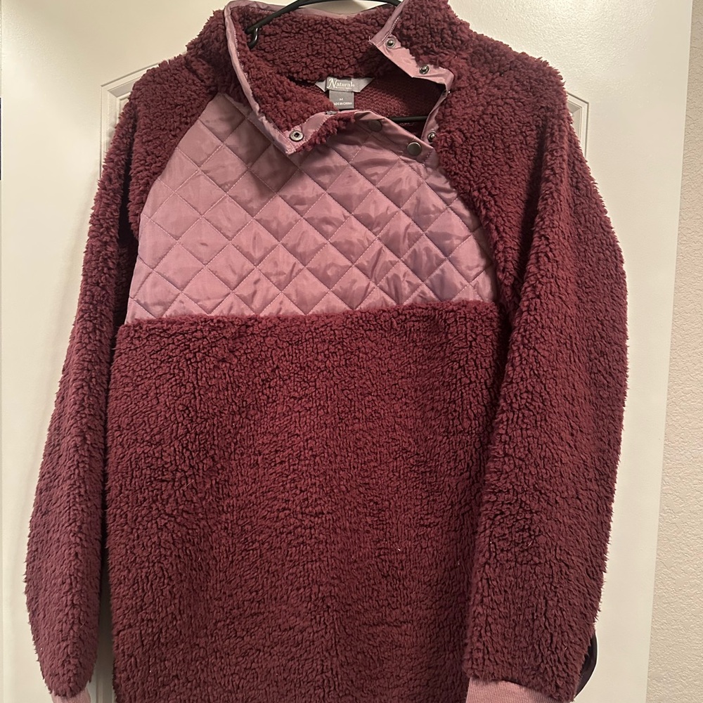 Cozy Burgundy Sherpa Jacket